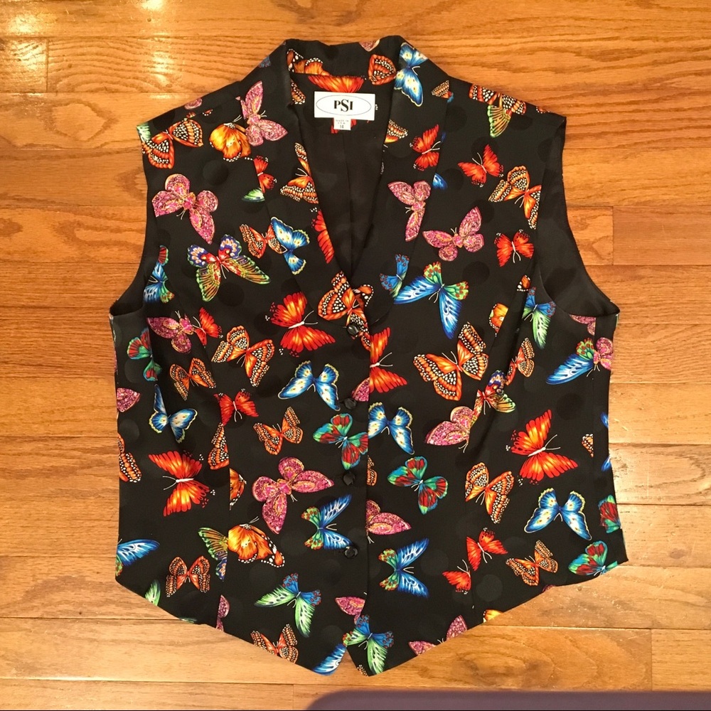 ❤️SALE❤️Silk Butterfly Vest Size 14
